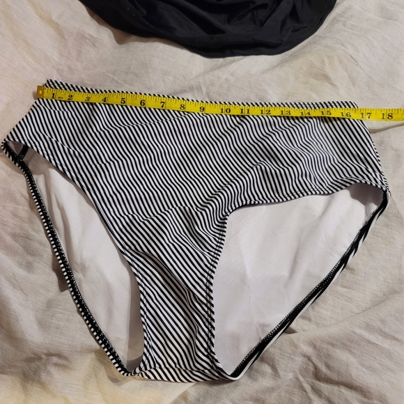 NWT 2 Piece One Shoulder Ruffle Ruched Side Slimming Swim Bathing Suit 18w - Picture 11 of 13